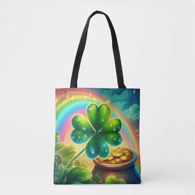 Tote Bag Arc-en-ciel Saint Patrick's Day trver (Devant)