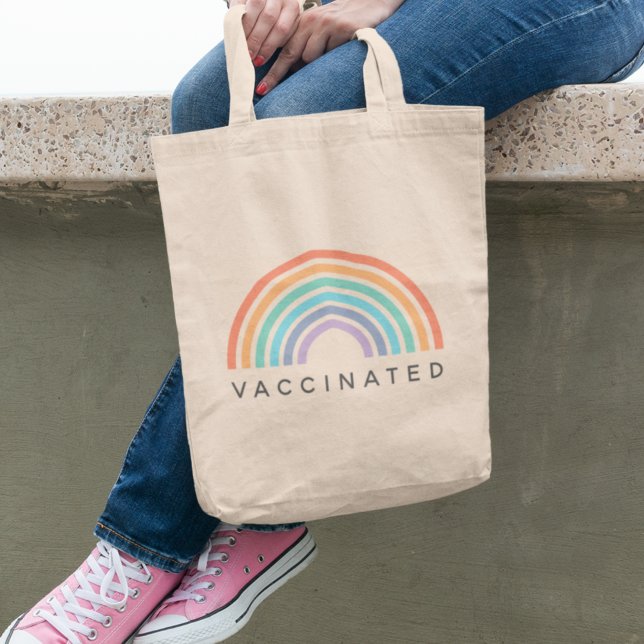 Tote Bag Arc-en-ciel vacciné | Vaccin Convid Coronavirus (Créateur téléchargé)