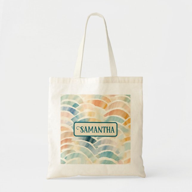 Tote Bag Arche Abstraite Pastel Muté Personnalisé (Devant)