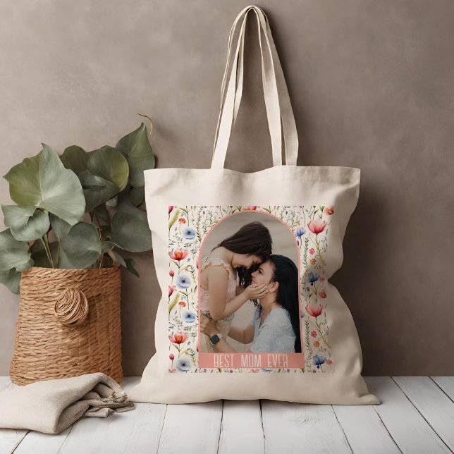 Tote Bag Arche Fleur sauvage Meilleure maman jamais (Créateur téléchargé)