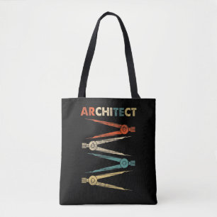 Tote Bag Architecte rétro de construction d'étudiants en ar