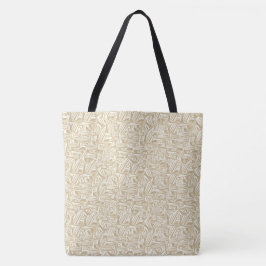 Tote Bag Ardoises en bois ou broussailles, brun et blanc