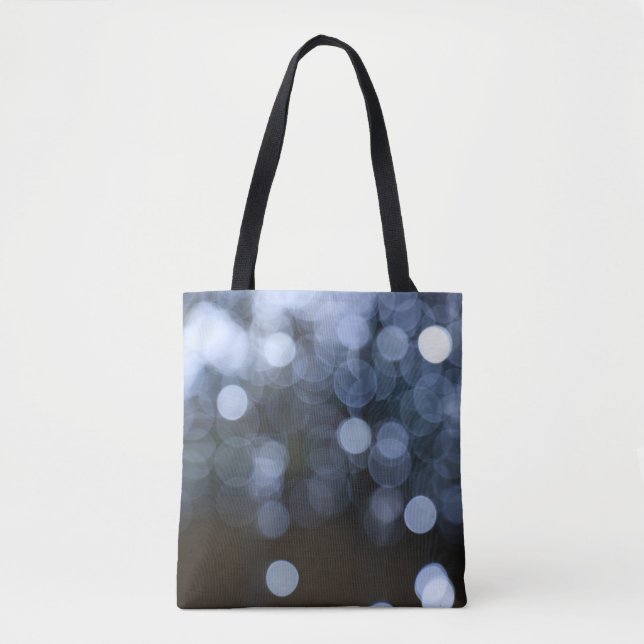 Tote Bag Argent, arrière - plan de nuit de livres blancs. (Devant)