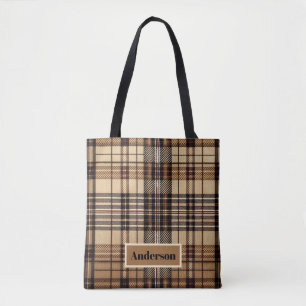 Tote Bag Aria Grace Camel Patrimoine Tartan Britannique ave