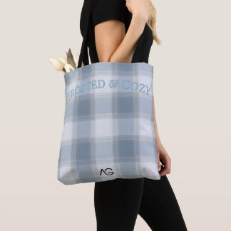 Tote Bag AriaGrace Silver Frost Motif à Carreaux Hiver Vol