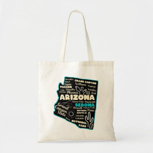 Tote Bag Arizona Sedona carte arizona état usa tourisme