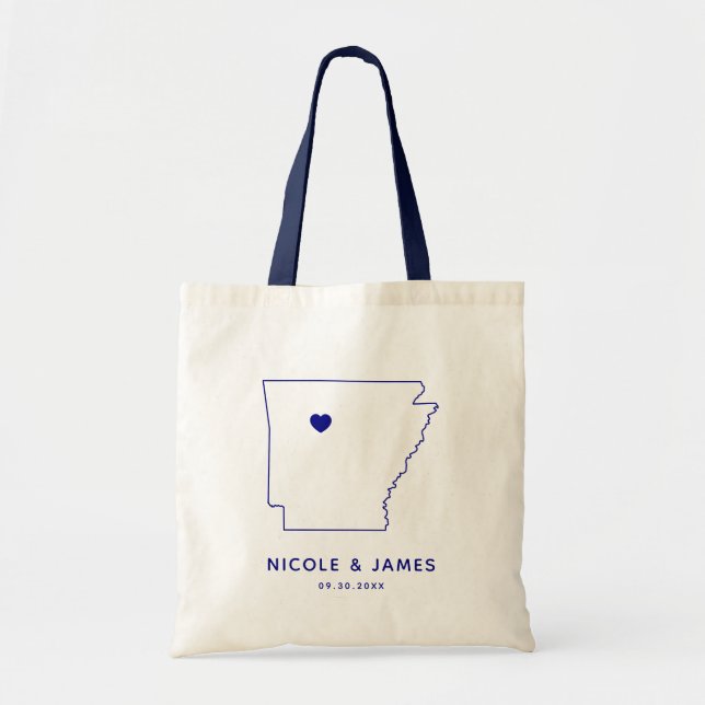 Tote Bag Arkansas Mariage Welcome Bag Fourre-tout, Carte de (Devant)