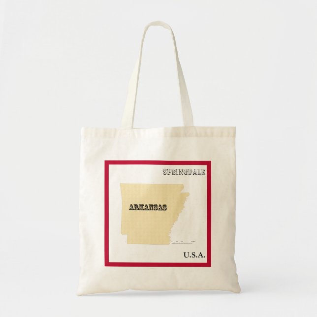 Tote Bag - Arkansas State Map with City (Devant)