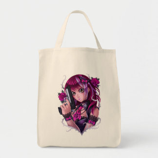 Tote Bag Arme et fille manga Rose