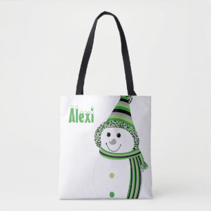 Tote Bag Aro Pride Snowman Snowperson Green Grey Black