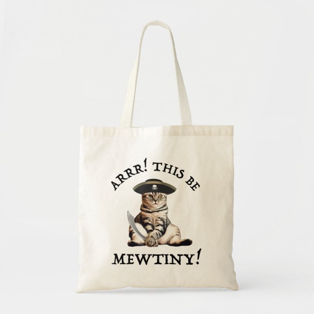 Tote Bag Arr ! Ce Soit De La Mince ! Chat pirate (Devant)