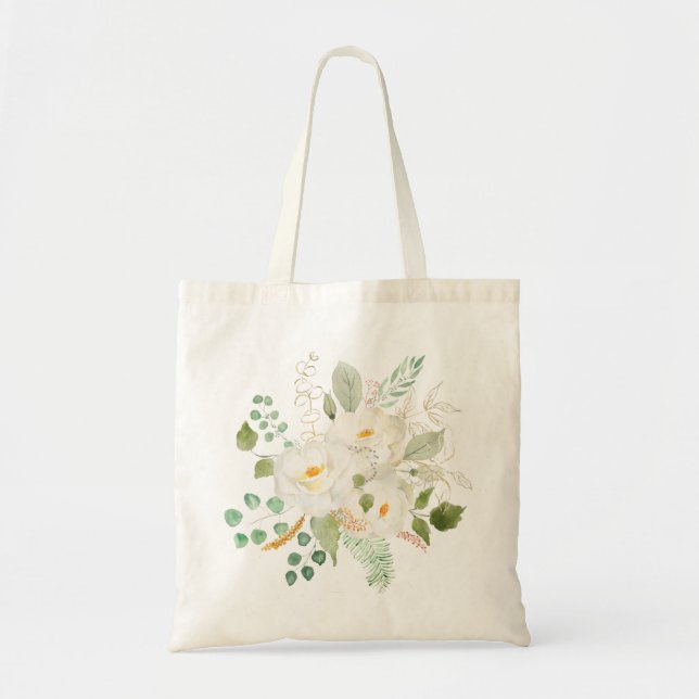 Tote Bag arrangement de fleurs de camelia blanc (Devant)