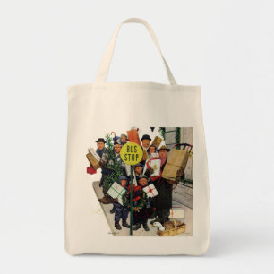 Tote Bag Arrêt d'autobus à Noël