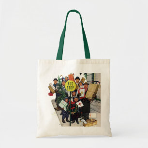Tote Bag Arrêt d'autobus à Noël