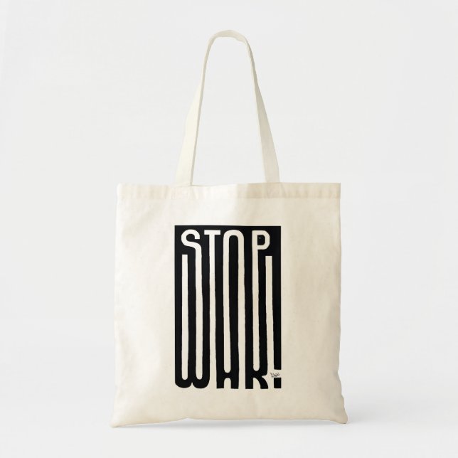 Tote Bag Arrêter la guerre Hippie activisteSac en coton (Devant)