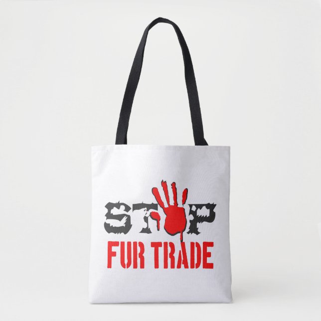 Tote Bag Arrêter le commerce de la fourrure (Devant)