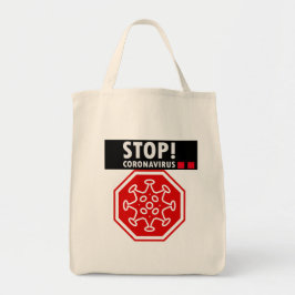 Tote Bag Arrêtez Coronavirus ! Poignée de bosse du coude, d