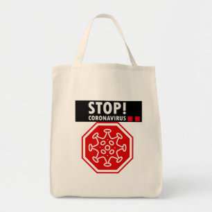 Tote Bag Arrêtez Coronavirus ! Poignée de bosse du coude, d