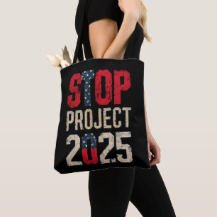 Tote Bag Arrêtez le Projet 2025 Trump Biden Vintage