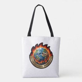 Tote Bag Arrêtez le réchauffement climatique Terre qui pleu