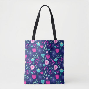 Tote Bag Arrière - plan à motif floral mignon