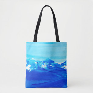 Tote Bag arrière - plan Abstrait de peinture d'art bleu. L'