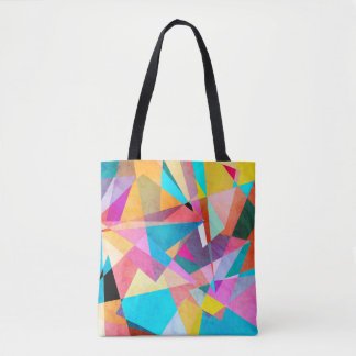 Tote Bag Arrière - plan d'aquarelle géométrique couleur Abs