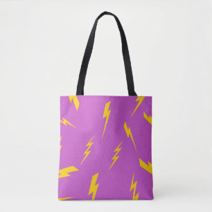 Tote Bag Arrière - plan de foudre pourpre Motif Y2K