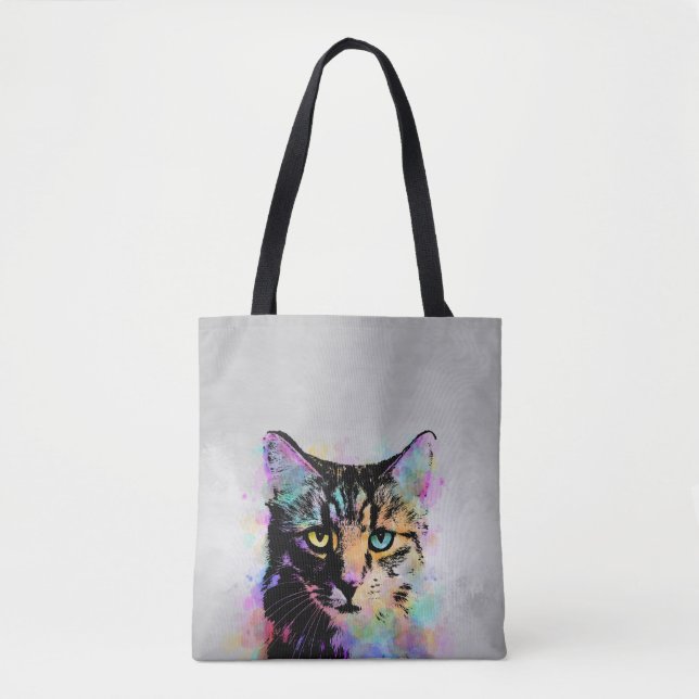 Tote Bag Arrière - plan gris Cat 618 (Devant)