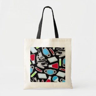 Tote Bag Arrière - plan mignon de noir de motif de