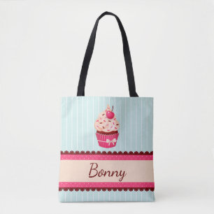 Tote Bag Arrière - plan rose personnalisé de bleu de menthe