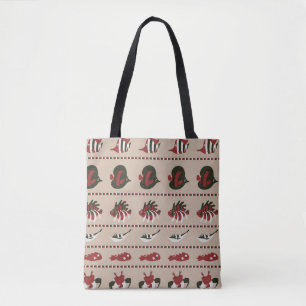 Tote Bag Arrière - plan sans couture avec vie marine - crab