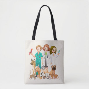 Tote Bag Arrière - plan vétérinaire de personnes