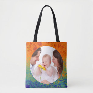 Tote Bag Arrondi en Carré Frame splatz 4 + votre photo