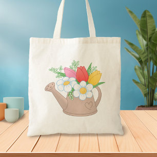 Tote Bag Arrosage avec fleurs