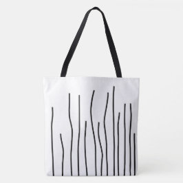 Tote Bag Art Abstrait Black White Lines Minimalisme