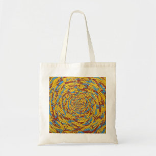 Tote Bag  Art abstrait de personnages en mouvement jaune et