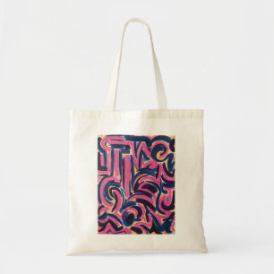 Tote Bag Art abstrait graffiti grec ancien peint à la main