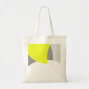 Tote Bag Art Abstrait gris jaune blanc
