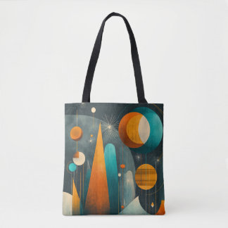 Tote Bag ✨Art abstrait spatial rétro-futuriste moderne ✨