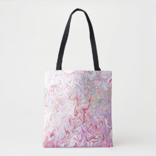 Tote Bag Art abstrait tourbillon de marbre fluide rose vibr