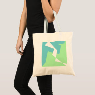 Tote Bag Art Abstrait Turquoise Bleu Vert