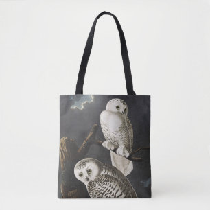 Tote Bag Art ancien d'oiseau de nuit, chouette blanche d'Au