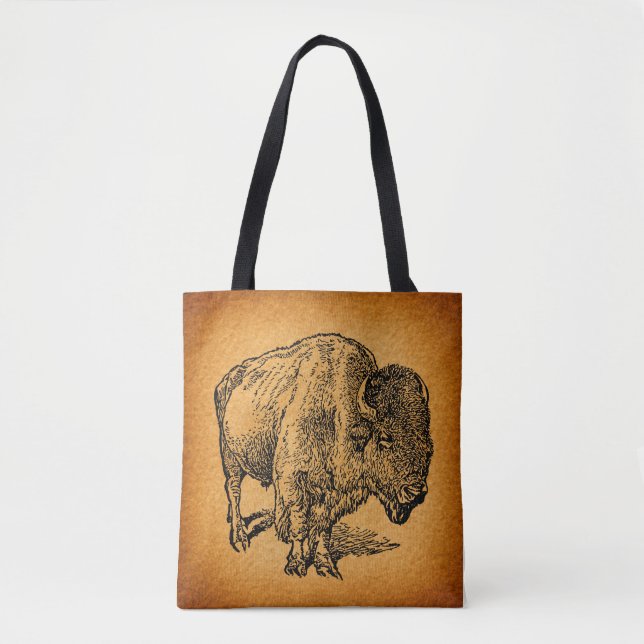 Tote Bag Art antique Russe Western Wilalo Buffalo Bison (Devant)