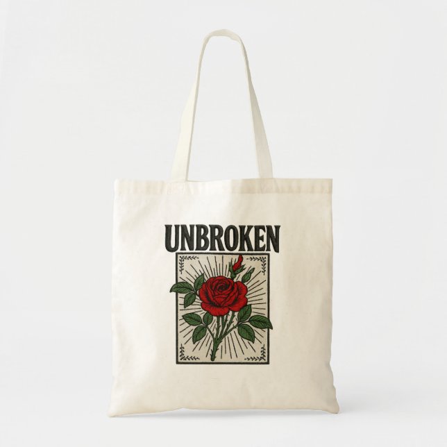 Tote Bag Art brodé Rose ininterrompu (Devant)