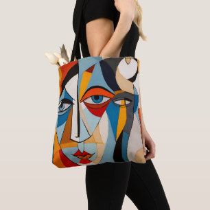 Tote Bag Art coloré moderne visage Abstrait