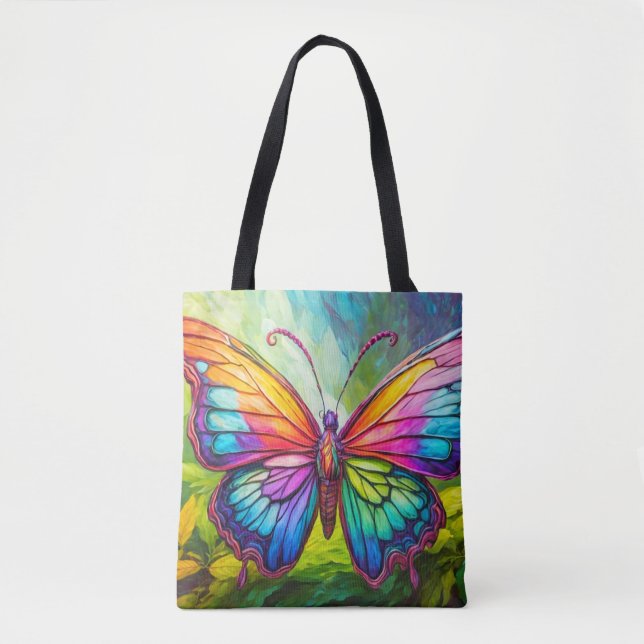 Tote Bag Art créatif vibrant papillon (Devant)
