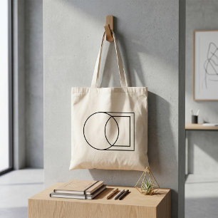 Tote Bag Art de cercle carré abstrait moderne 