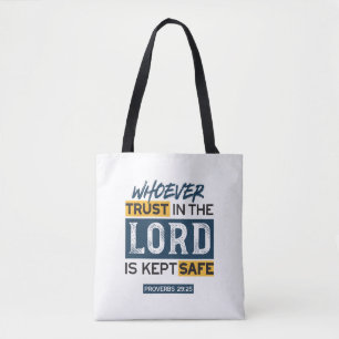 Tote Bag Art de citation biblique - Proverbes 29:25 Confian