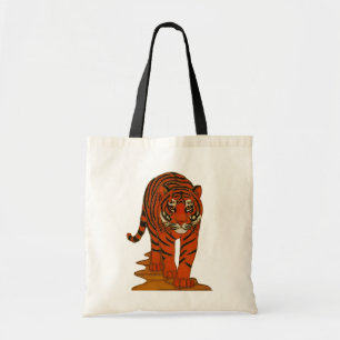 Tote Bag Art de cloisonné Tigre sur le chemin de la jungle